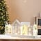 Glitzhome; Glitzhome® Lighted Wooden Snowy Village Christmas Table Décor; Category:Christmas Tabletop Decor; Image:4